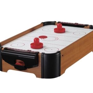 Mini Tabletop Air Hockey Game - Red and Brown